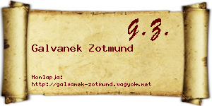 Galvanek Zotmund névjegykártya